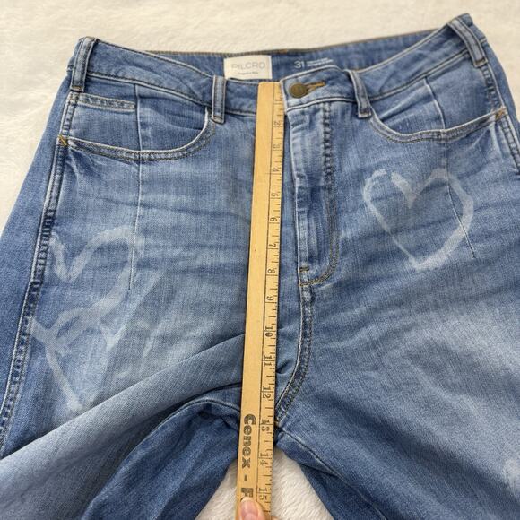 Anthropologie The Kenna High Rise Heritage Barrel Jeans w Hearts by Pilcro Sz 31 - Picture 4 of 15
